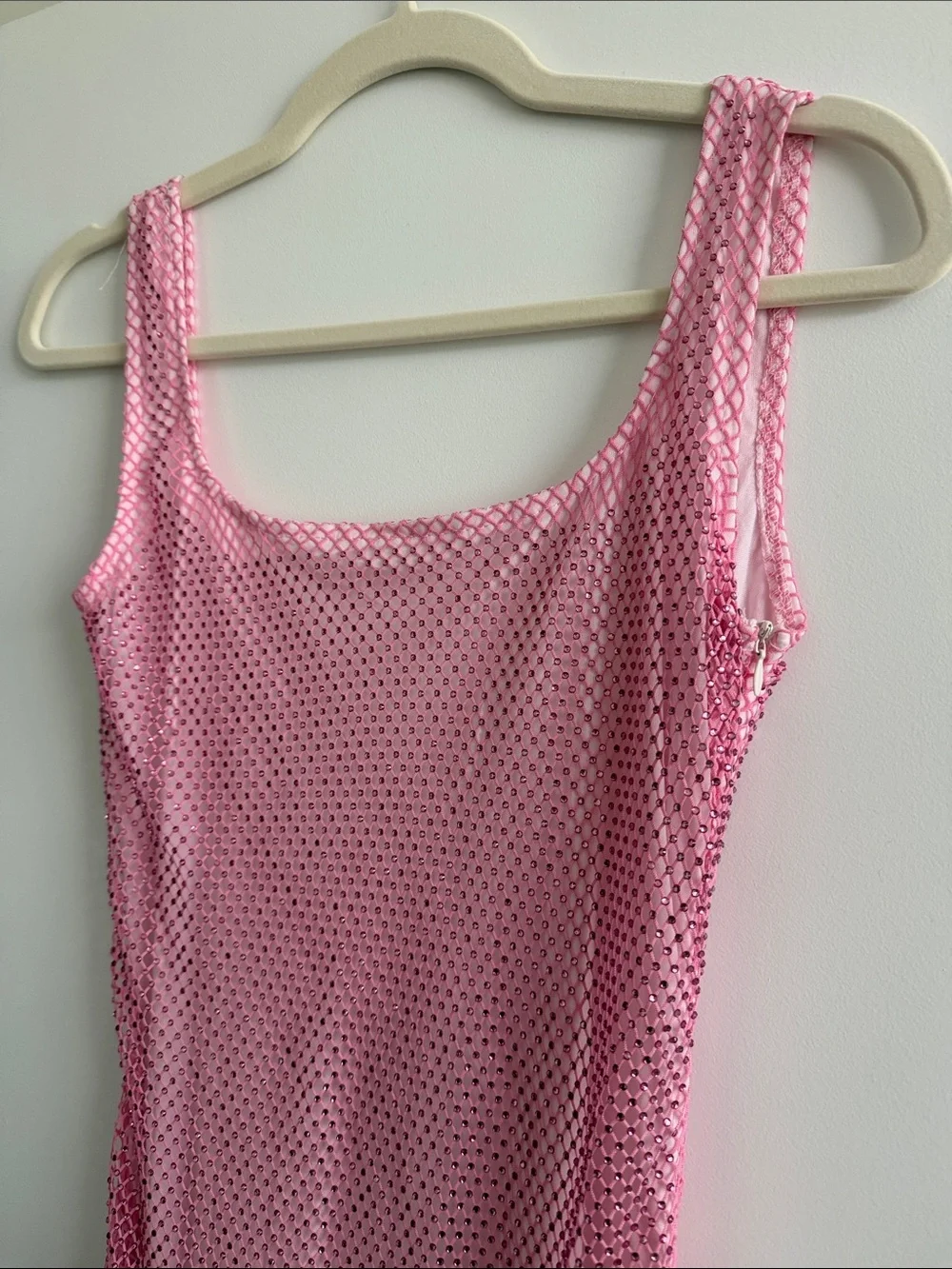 Sequin Rhinestone Pink Maxi Dress - Picture 3 of 6